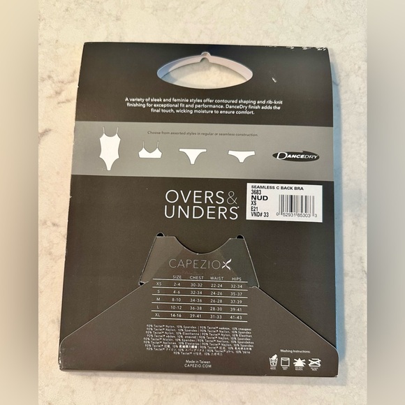 Capezio Women’s Seamless Clear Back Bra, Adjustable Straps, Overs & Unders, NWT - Picture 9 of 11